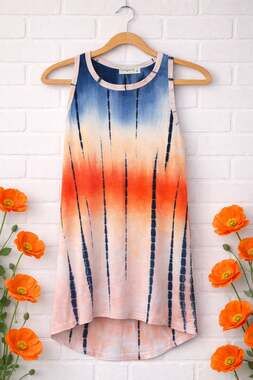 Ginger G Tie-Dye Racerback Sleeveless Tank Top